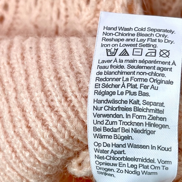 J. Crew Balloon Sleeve Cable Knit Peach Pink Alpaca Wool Blend Sweater Womens XL - Picture 12 of 14